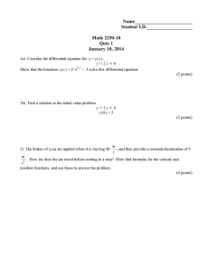 Name________________________ Student I.D.___________________ Math 2250-10 Quiz 1