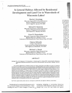 Lakes? Development of Is Littoral Habitat Affected by Residential