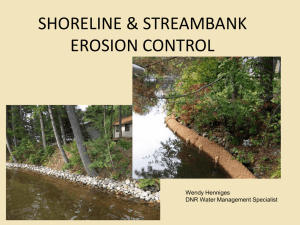 SHORELINE &amp; STREAMBANK EROSION CONTROL Wendy Henniges DNR Water Management Specialist