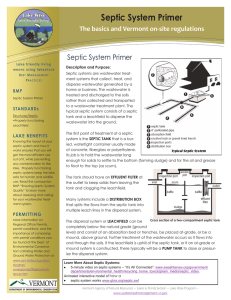 Septic System Primer The basics and Vermont on-site regulations