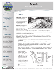 Turnouts Controlling water runoff  BMP