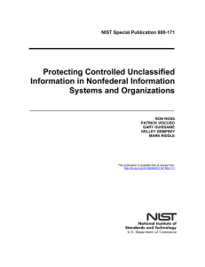 Protecting Controlled Unclassified Information in Nonfederal Information Systems and Organizations