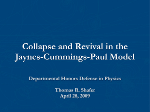 Collapse and Revival in the Jaynes-Cummings-Paul Model Departmental Honors Defense in Physics