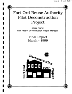 Fort Ord Reuse Authority Pilot Deconstruction Project I