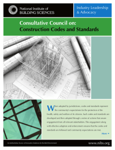 W Consultative Council on: Construction Codes and Standards Industry Leadership