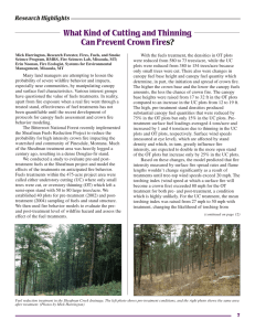 What Kind of Cutting and Thinning Can Prevent Crown Fire s? Research Highlights