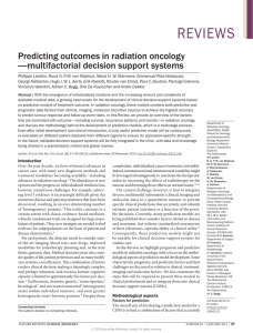 Predicting outcomes in radiation oncology —multifactorial decision support systems
