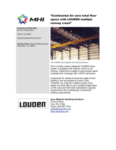“Continental Air uses total floor space with LOUDEN multiple runway crane”