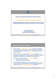 Understanding money markets via surveys Money Markets and surveys Peter Neudorfer