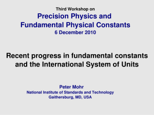 Recent progress in fundamental constants and the International System of Units Precision Physics and  Fundamental Physical Constants