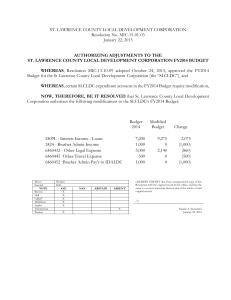 ST. LAWRENCE COUNTY LOCAL DEVELOPMENT CORPORATION Resolution No. MIC-15-01-03 January 22, 2015