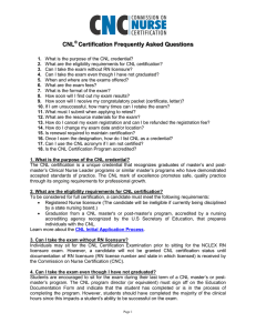 CNL Certification Frequently Asked Questions