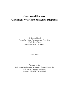 Communities and Chemical Warfare Materiel Disposal