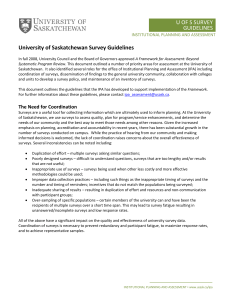 U OF S SURVEY GUIDELINES University of Saskatchewan Survey Guidelines