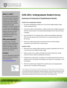 What is CUSC? Summary of University of Saskatchewan Results