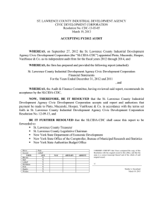 ST. LAWRENCE COUNTY INDUSTRIAL DEVELOPMENT AGENCY CIVIC DEVELOPMENT CORPORATION Resolution No. CDC-13-03-05