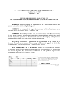 ST. LAWRENCE COUNTY INDUSTRIAL DEVELOPMENT AGENCY Resolution No. 11-09-29 September 23, 2011