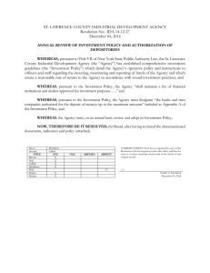 ST. LAWRENCE COUNTY INDUSTRIAL DEVELOPMENT AGENCY Resolution No:  IDA-14-12-27