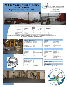 ACCO Manufacturing Facility 263 ACCO Drive Ogdensburg, New York 13669