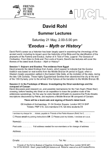 David Rohl ‘Exodus – Myth or History’ Summer Lectures
