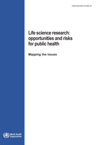 Life science research: opportunities and risks for public health Mapping the issues