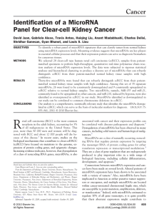 Cancer Identification of a MicroRNA Panel for Clear-cell Kidney Cancer