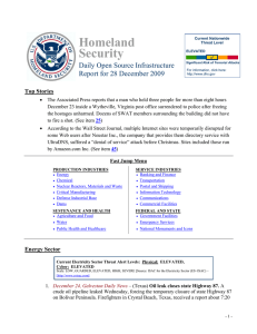 Homeland Security Daily Open Source Infrastructure Report for 28 December 2009