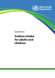 Sodium intake for adults and children
