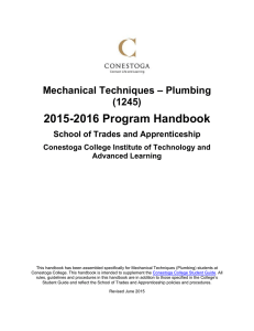 2015-2016 Program Handbook  Mechanical Techniques – Plumbing (1245)