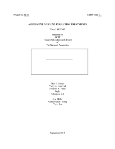 COPY NO._1 ASSESSMENT OF SOUND INSULATION TREATMENTS  FINAL REPORT