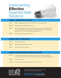 Implementing Essential	Skills Solutions effective