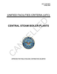 CANCELLED  UNIFIED FACILITIES CRITERIA (UFC) CENTRAL STEAM BOILER PLANTS