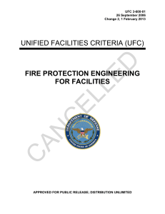 CANCELLED  UNIFIED FACILITIES CRITERIA (UFC) FIRE PROTECTION ENGINEERING