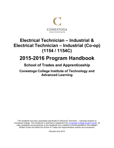 2015-2016 Program Handbook  Electrical Technician – Industrial &amp;