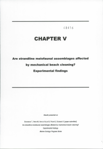 CHAPTER V 68416 Are strandline meiofaunal assemblages affected by mechanical beach cleaning?