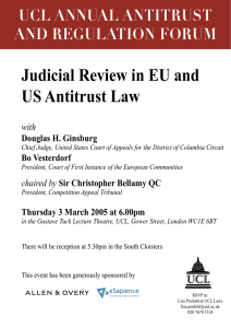 Judicial Review in EU and US Antitrust Law UCL ANNUAL ANTITRUST