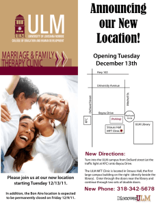ULM Announcing our New Location!