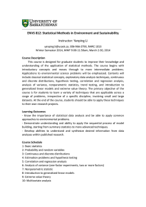 ENVS 812: Statistical Methods in Environment and Sustainability Instructor: Yanping Li