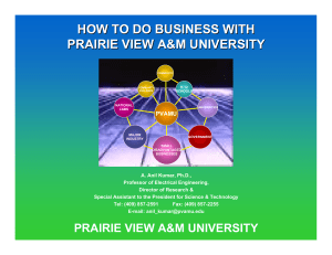 HOW TO DO BUSINESS WITH PRAIRIE VIEW A&amp;M UNIVERSITY PVAMU
