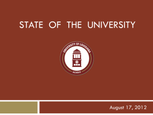 STATE  OF  THE  UNIVERSITY August 17, 2012