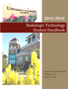 2015-2016 Radiologic Technology Student Handbook