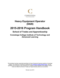 2015-2016 Program Handbook  Heavy Equipment Operator (0428)