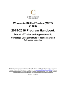 2015-2016 Program Handbook  Women in Skilled Trades (WIST) (1123)