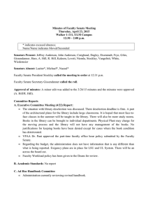 Minutes of Faculty Senate Meeting Thursday, April 23, 2015