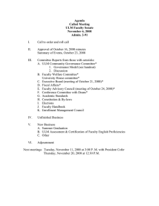 Agenda Called Meeting ULM Faculty Senate November 6, 2008