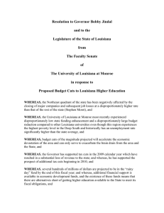 Resolution to Governor Bobby Jindal  and to the