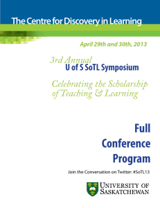 Full Conference Program U of S SoTL Symposium