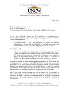 July 21, 2011 To: University Curriculum Committee From: Dr. Russell Herman