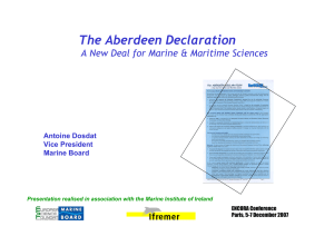The Aberdeen Declaration A New Deal for Marine &amp; Maritime Sciences