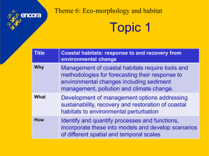 Topic 1 Theme 6: Eco-morphology and habitat